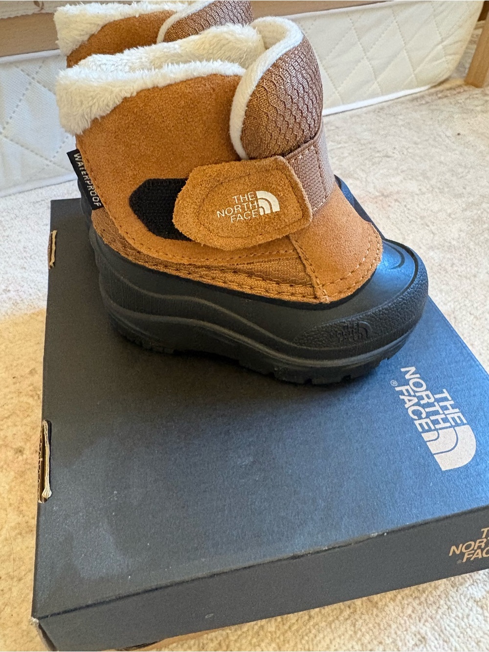 The North Face Kids Tan & Black Waterproof Snow Boots